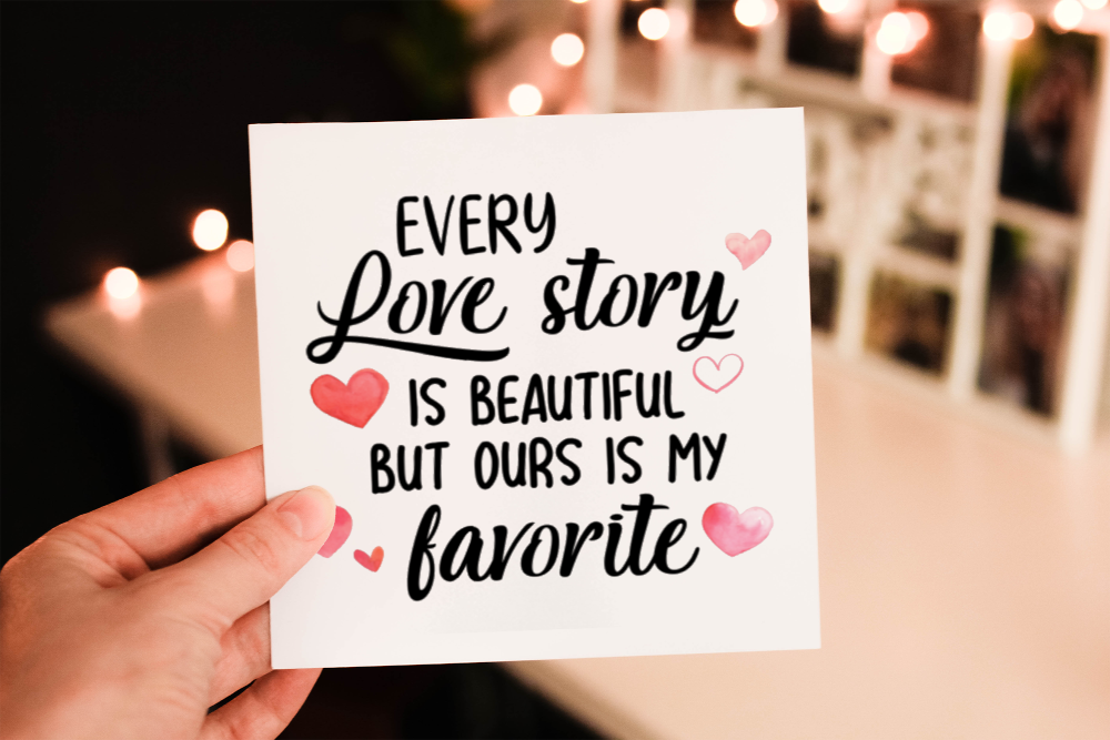 Every Love Story Is Beautiful Valentine Card, Personalised Card